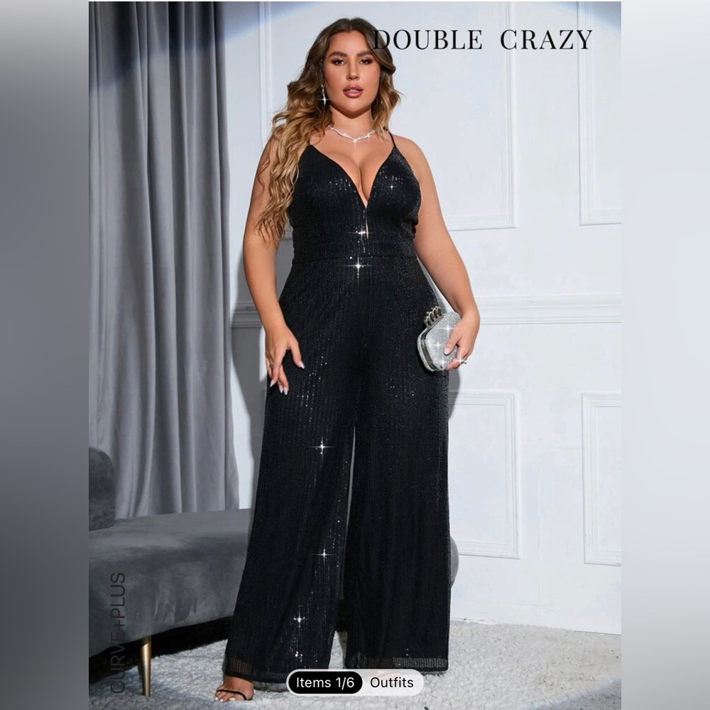 Black Sequin Jumpsuit / Romper
